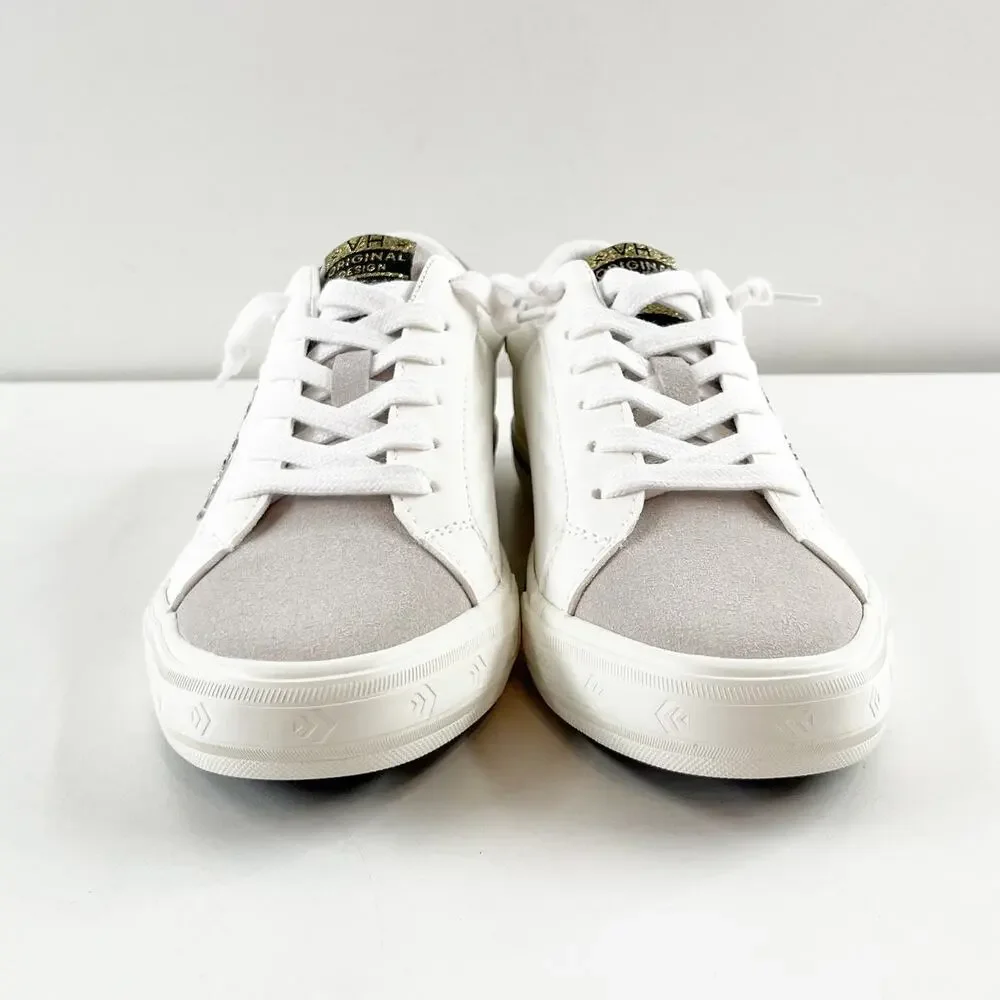 Vintage Havana Mighty Low Top Sneakers Silver Glitter Blue Striped Size 8